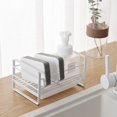thumbnail image 3 of MesaSe Countertop Sponge Holder Shelf Washing Cloth Rag Drainer Rack with Water Collection Dish Desktop Brush Drying Organizer, 3 of 7