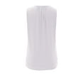 thumbnail image 5 of ATOYSOY Women's Business Casual Pleated Shirts Loose Basic Tank Tops Dressy Tunic Solid Color Blouses Round Neck Tees Workout Fashion Sleeveless Pullover White L, 5 of 8