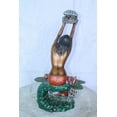 thumbnail image 6 of Nifao Colorful Mermaid Holding Shell 14" x 13" x 21"H – Outdoor Bronze Fountain, Garden Water Feature, 14"L x 13"W x 21"H, 6 of 9