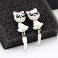 thumbnail image 4 of Bonitos Pendientes Perforados, Pendientes Hechos A Mano Con Forma De Gato Blanco En 3D, Pendientes Colgantes, Pendientes De Joyería Para Mujeres Y Niñas 1 Par Scienceny AP005887-00, 4 of 6