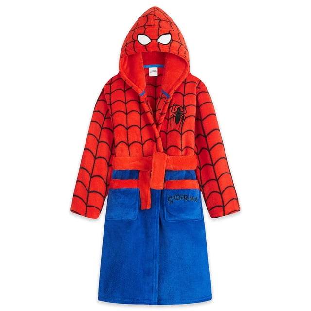 Bata Marvel Spiderman para Niños en Polar con Cinturón Talla 7-8 Años