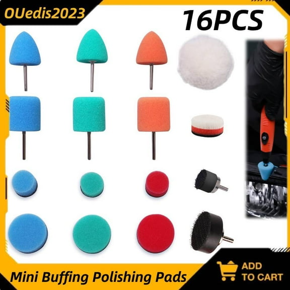 16Pcs Mini Detail Buffing Polishing Pads for Electric Drill Rotary Tools Polishi