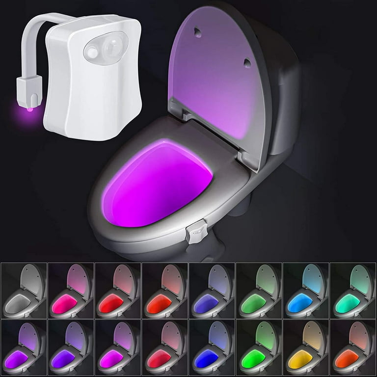 Josliki 16 Colors Night Light - Toilet Night Light, Automatic Motion Sensor Light for Bathroom Washroom, Glow Bowl Night Light Fit for Any Toilet (