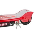 thumbnail image 4 of Razor E100 Electric Scooter - Red, for Kids Ages 8+ and up to 120 lbs, 8" Pneumatic Front Tire, 100W Chain Motor, Up to 10 mph & Up to 40 mins of Ride Time, 24V Sealed Lead-Acid Battery, 4 of 9