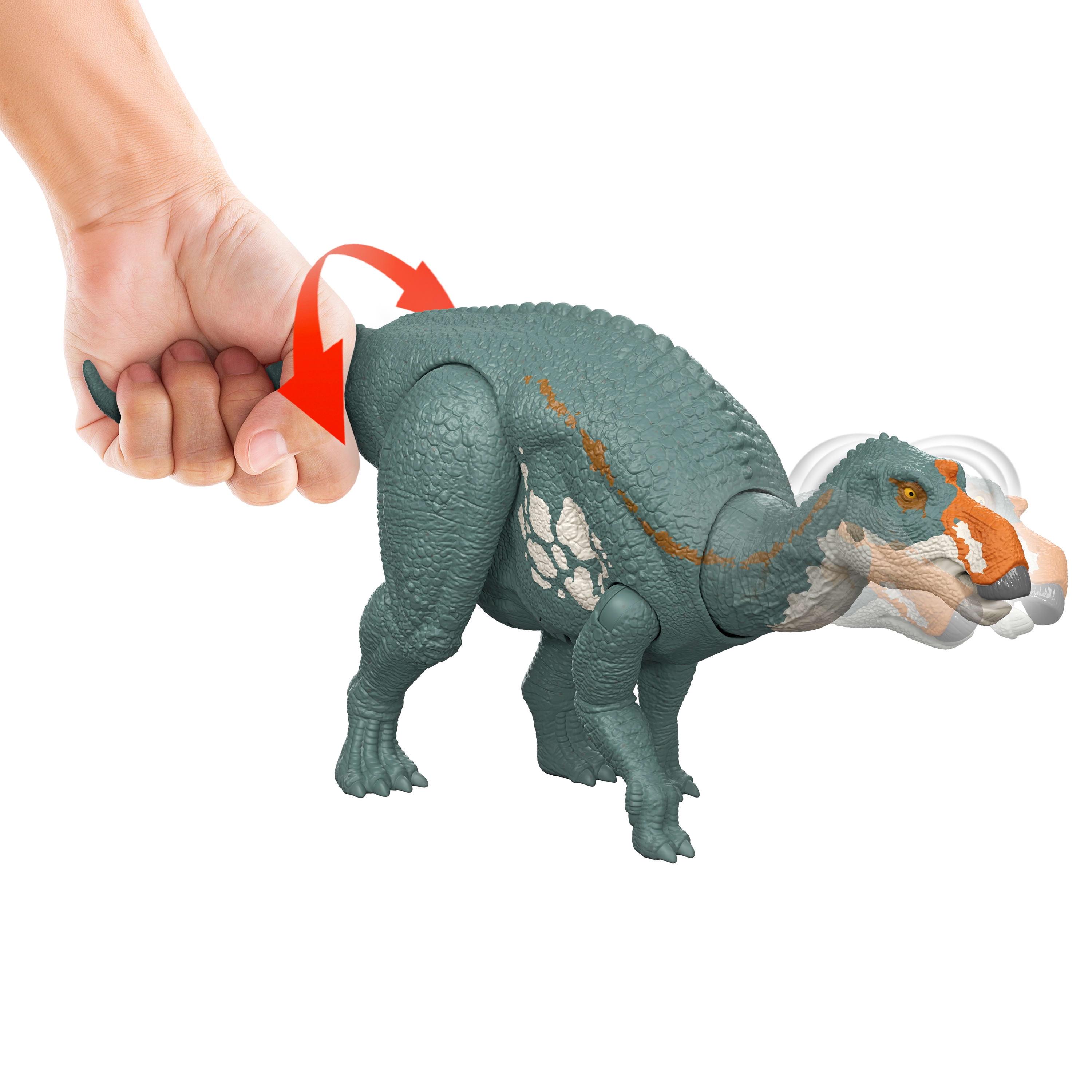 Jurassic World Rebirth Wild Roar Maiasaura Dinosaur Toy, Tail Controlled Attack Chomp & Sound
