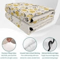 thumbnail image 4 of Queen Quilt Set 90''x96'', Weeping Flowers Lightweight Bedspread Coverlet Set with 2 Pillow Shams, Yellow Grey Spring Floral Rustic Burlap Breathable All Season Quilt Bedding for Bedroom/Guest Room, 4 of 9
