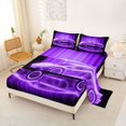 thumbnail image 2 of Castle Fairy Dreamy Purple Car Full Size Sheets 4-Piece for Teens, Soft Glow Curtain Bed Sheets for Bedroom, Purple Black, 2 of 6