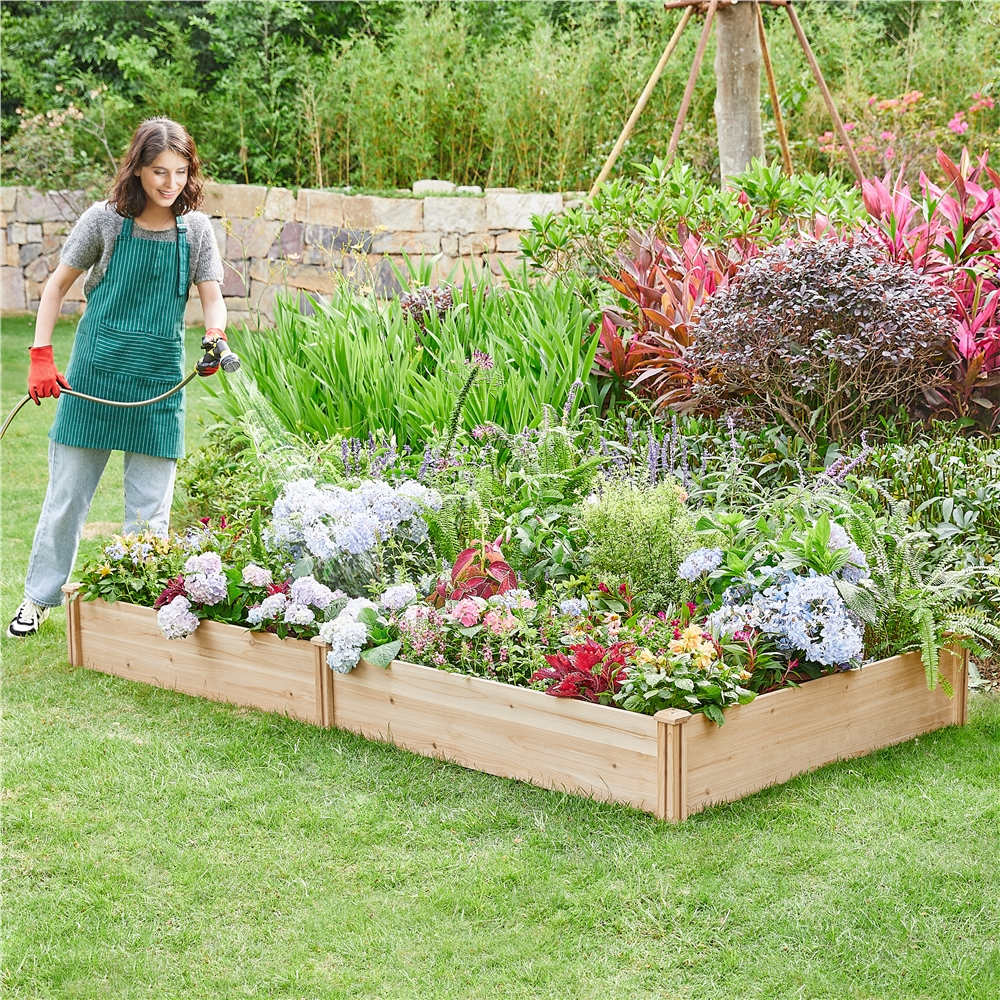 Alden Design Cedar Garden Bed Planter Box Raised Elevated Bed ,Outdoor