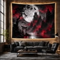 thumbnail image 6 of Red Bridge and East Asian Pavilion Tapestry Wall Hanging, 6 of 7