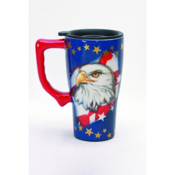 Eagle Travel Mug Spill Proof Lid By Spoontiques Walmart Com Walmart Com
