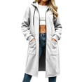 thumbnail image 2 of HappyYEE Midlength Hoodie Jackets for Women, Casual Hooded Drawstring Zipper Sweatshirt Coat, Long Sleeve Loose Outer Tops with Pockets, 2 of 8
