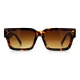 thumbnail image 4 of Luxe Lion Head Jewel Hinge Narrow Rectangle Horn Rim Plastic Sunglasses Tortoise - Brown, 4 of 8