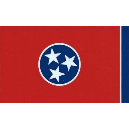 Flag Vinyl Decal Bumper - 5in x 3in Tennessee State Flag Sticker Vinyl Vehicle Decal Bumper Stickers