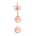 thumbnail image 5 of JewelStop 14K Rose Gold 5mm Stud Earrings with Diamond Cut Textured Finish and Push Back Clasp, 5 of 7