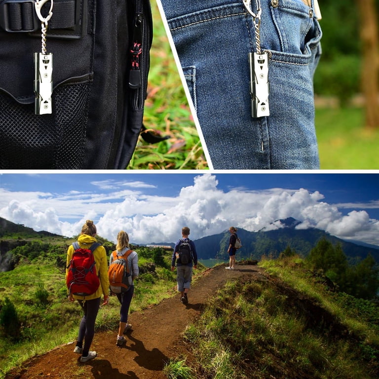 north face backpacks rape whitsle binboll Whistle Emergency Whistles Keychain Whistle Stainless Steel High Decibel Whistles (Double tubles Whistle Gun) : Sports & Outdoors Backpacks often have emergency whistles