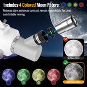 KEXWAXX Telescope, 70mm Aperture 400mm Refractor with FMC Optics for Kids and Adults, 16X-120X with Moon Filters, Phone Adapter, Tripod and Bag