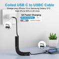 thumbnail image 2 of Cable USB C a C KIYODA de carga rápida en espiral de 1 m para iPhone, 2 of 7