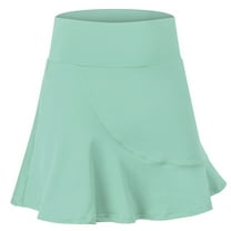 Idoravan Women's Basic Versatile Skirt Womens Sports Short Skirt Loose Fake Two-piece Anti-peep And Quick-drying Running Fitness Culottes Tennis Skirt