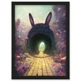 thumbnail image 1 of Down The Rabbit Hole Alice In Wonderland Easter Bunny Tunnel Artwork Framed Wall Art Print A4, 1 of 4