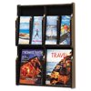 Safco Six-pocket wood literature display, 19-3/4w x 26h, mahogany - Wood and clear plastic display for magazines and pamphlets.