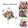 thumbnail image 7 of Yeetfub Scceatti Fake Flowers Silk Flowers Faux Hydrangea for Outdoor Artificial Flower 16 HeadHeads Faux Silk Hydrangea Flower Bouquet Plants Home Decoration for Table Home Wedding Kitchen Garden, 7 of 7