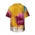 thumbnail image 7 of Picia Bright Pink Chair Men's Linen Shirts Short Sleeve Cuban Beach Shirts Casual Shirts Button Down Shirt for Men Beach Summer Wedding Shirt-X-Large, 7 of 7