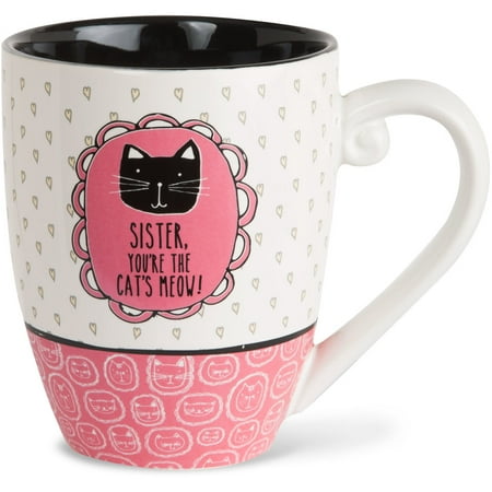 Extra Large Coffee Cup Pavilion - Sister, You're the Cat's Meow! High Quality Ceramic Extra Large Coffee Mug Tea Cup 20 oz ()