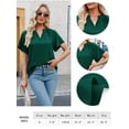thumbnail image 6 of Fancyglim Womens Tunic Tops Short Sleeve Trendy Summer Blouse Green XXL, 6 of 6