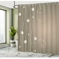thumbnail image 4 of Ambesonne Abstract Art Shower Curtain, Flowers Dotted Lines, 69"Wx70"L, Warm Taupe, 4 of 4