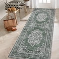 thumbnail image 2 of Abstract Geometric Area Rug 2x6FT - Stain & Slip Resistant for Home, green, 2 of 14
