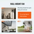 thumbnail image 4 of VEVOR Wall Mount Fan, 2 PCS 20 inch Oscillating, 3-speed High Velocity Max. 4000 CFM Industrial Wall Fan for Indoor, Commercial, Residential, Warehouse, Greenhouse, Workshop, Basement, Garage,Black, 4 of 9