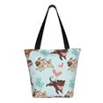 thumbnail image 3 of Kll Tote Bag For Women Cute Pug Dogs Print Shopping Grocery Reusable Bags For Office School Shopping Travel, 3 of 8