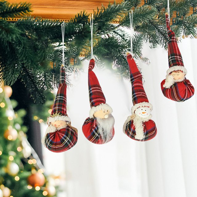 Ganfancp Adorno de Navidad Adorable Muñeca de Juguete para Niños Puntiagudo Regalo para Dar Decoraciones Del Árbol de Navidad Ofertas Flash 4X Charms