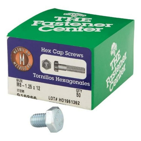Hillman M8-1.25 mm D X 12 mm L Heat Treated Steel Hex Head Cap Screw 50 pk