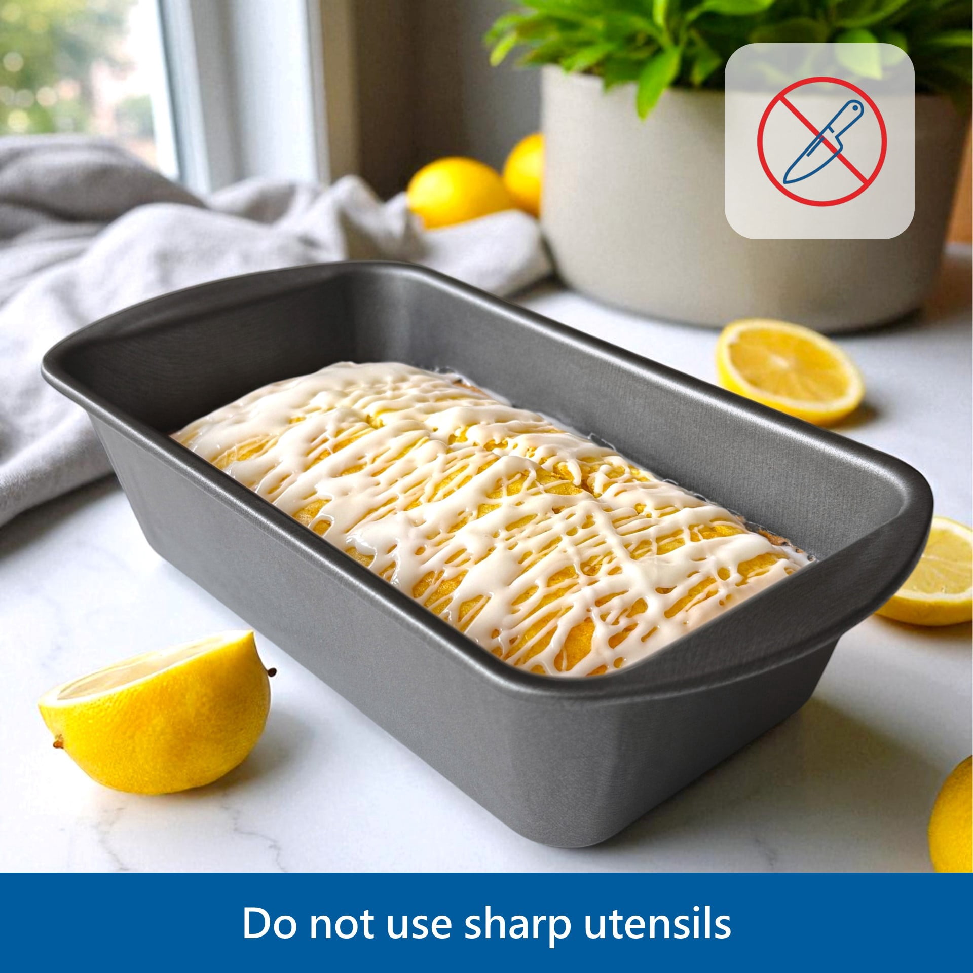 Mainstays Nonstick 9 x 5 inch Large Bread and Loaf Pan, Gray