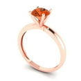 thumbnail image 2 of Clara Pucci 14K Rose Gold Solid Gold Red Solitaire Anniversary Ring for Women - 1 cttw Round Cut, 2 of 8