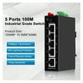 thumbnail image 3 of Industrial Gigabit POE Switch 5/6 Port 100/1000Base-T DIN IP30 Network Ethernet Switch Lightning Protection Max BT90W ,Security, 3 of 7