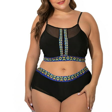 

Large Color Piece Beachwear Print Two Swimwear Swimsuit Fashion Women Swimwears Tankinis Set Sports Bra Swimsuit Tops for Women