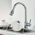 thumbnail image 4 of 1pc Kitchen Faucet with Pull Down Sprayer, Brushed Nickel High Arc Single Handle Kitchen Sink Faucet, Stainless Steel Commercial Modern Rv Faucets, 4 of 14