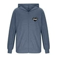thumbnail image 5 of Txeol Navy Zip Up Hoodies for Men Dialysis Sweatshirts with Arm Zipper Lightweight Hemodialysis Sweatshirt Jacket with Pockets,S, 5 of 7