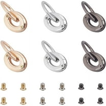 1 Bag 3 Colors Metal Grommets Buckles for Purse Bag Connective Clasp with Large Holes Handbag Chain Connector Strap Loop Ring Clasp DIY Leathercraft Bag Hardware Accessories Hole: 1.75×1.85cm