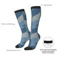 thumbnail image 4 of Honeii Cozy Knitted Blue Chevron Print Long Socks,Novelty Design Socks Gift for Men and Women,Crew Socks,Calf Socks, 4 of 6