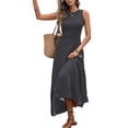 thumbnail image 2 of Womens Tie Backless Polka Dot Elegant Sleeveless Maxi Dress for Summer Vacation Beach Wear, 2 of 9