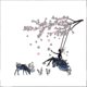 thumbnail image 1 of Girl On Swing And Moose Silhouette Wall Sticker With Pink Butterfly Wall Sticker, 1 of 5