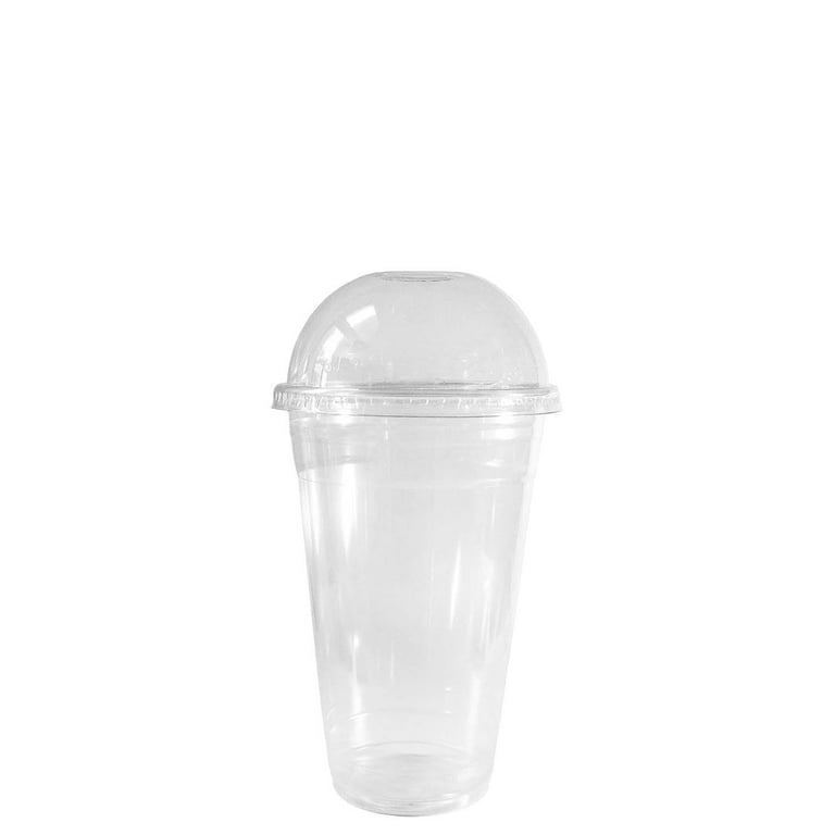 50 Pack] 24oz Cups, Iced Coffee Go Cup and Dome Lid, Cold Smoothie, Plastic Cups with Dome Lids, Clear Plastic Disposable Pet Cup