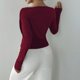 thumbnail image 4 of Ailaofu Women's Off Shoulder Long Sleeve Tops Ruched Going Out Crop Shirts Slim Fit Y2K Tee Blouse, 4 of 5