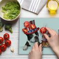 thumbnail image 3 of Fourth of July Cutting Board, Pet Animal Dog Cat Bird and Hamster with American Hat Celebration Image, Decorative Tempered Glass Cutting and Serving Board, Large Size, Multicolor, by Ambesonne, 3 of 5