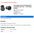 thumbnail image 2 of Front Upper Control Arm Bushing Kit - Compatible with 1963 - 1970 Pontiac Catalina 1964 1965 1966 1967 1968 1969, 2 of 2