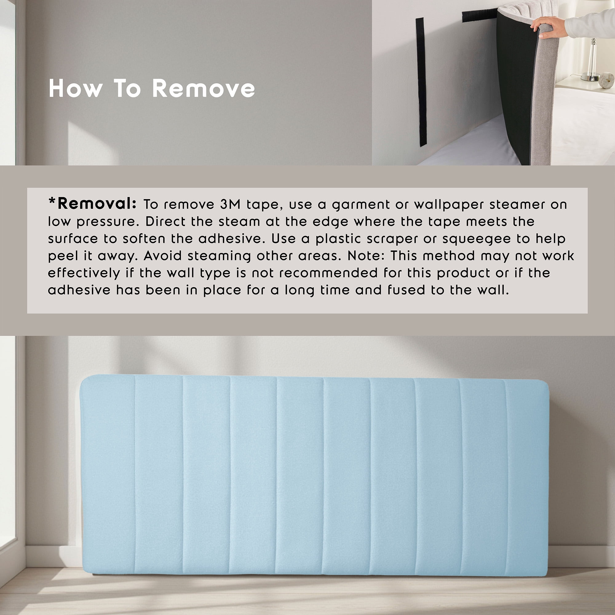Lammlaoe Full Size Headboard, Upholstered Wall Mounted, Peel and Stick Installation, Sound Reducing 3D Panel Design, Easy Assembly, Dream Blue