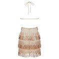 thumbnail image 6 of DHFJKG Womens Sparkly Tassels Dresses Halter Lace Up Backleess Party Mini Dress For Carnival Celebration Night Out Clubwear Elegant Sequins Stylish Dresses, 6 of 7